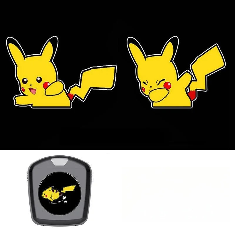 Pokemon Pikachu Car Welcome Light Anime Cars Door Projection Lamp Safety Signal Lamp Atmosphere Light Car Decoration Kid Gift