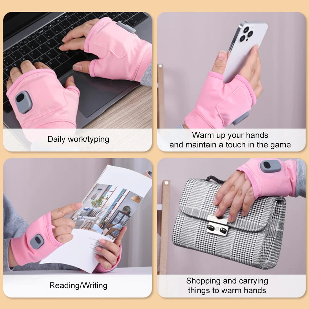 Rechargeable Heated Gloves 360 Degree Heating Thermal Heated Gloves Windproof Touchscreen for Outdoor Hiking Cycling