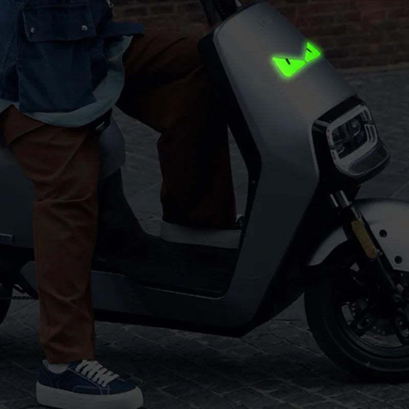 3D Luminous Vinyl Motorcycle Reflective Sticker Cute Eyes Scooter Windshield Decal Accessories For BMW Honda Yamaha Suzuki Vespa